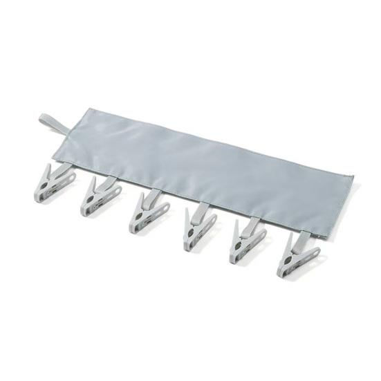Folding Clothes Hanger Clips Towel Drying Rack Strong Load-bearing Fastener Tape Design Sock Underwear Hanger with 6 Clips