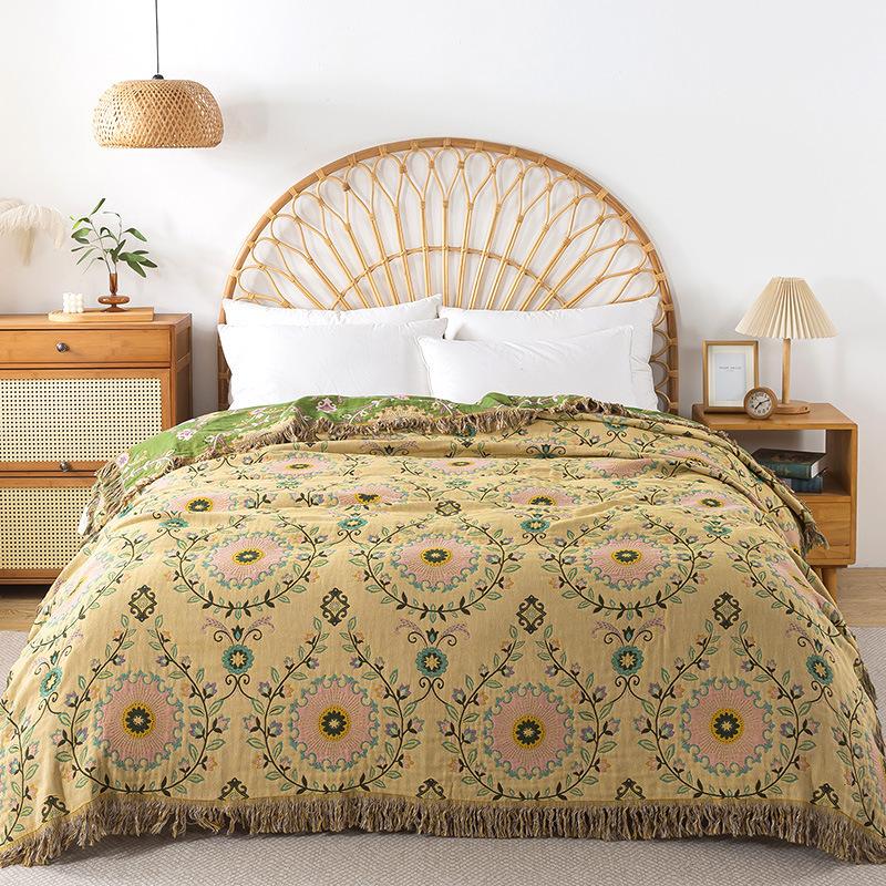 

Tassel Blanket, Sofa Blanket, Double Sided Blanket, 100% Cotton 150x200cm