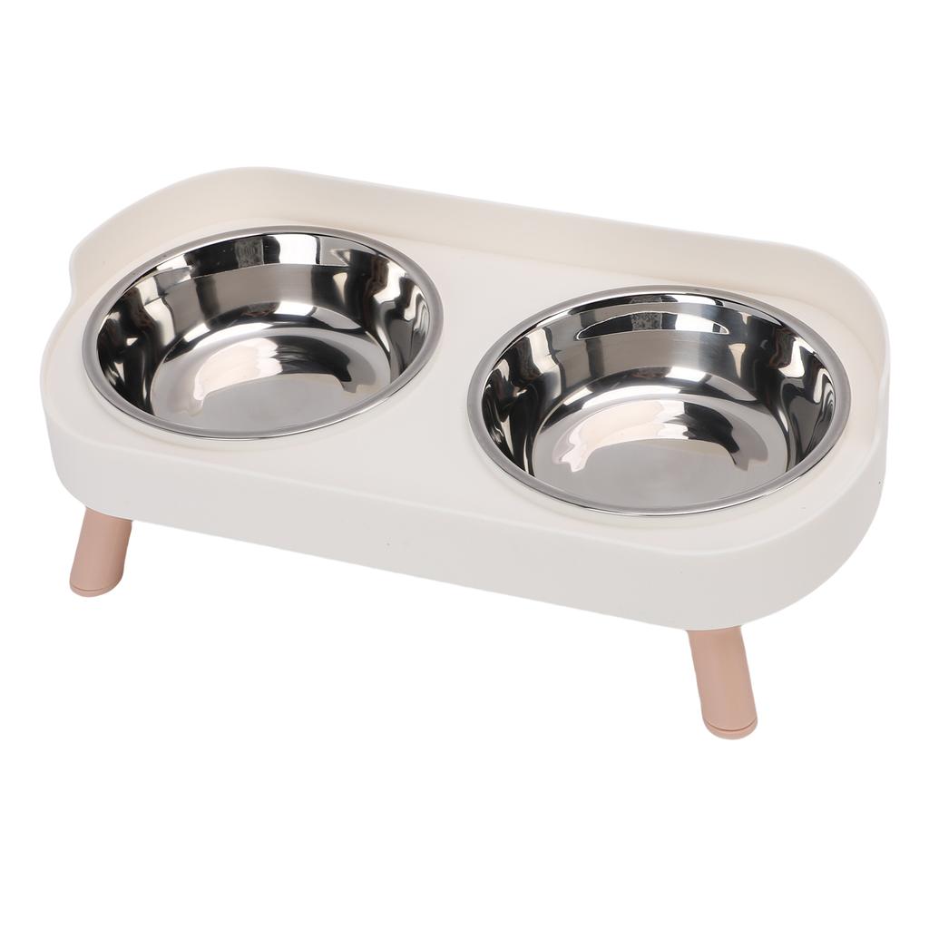 Zvýšená kočičí miska z nerezové oceli Integrované dvojité misky Zvýšená miska na kočičí jídlo a vodu pro domov