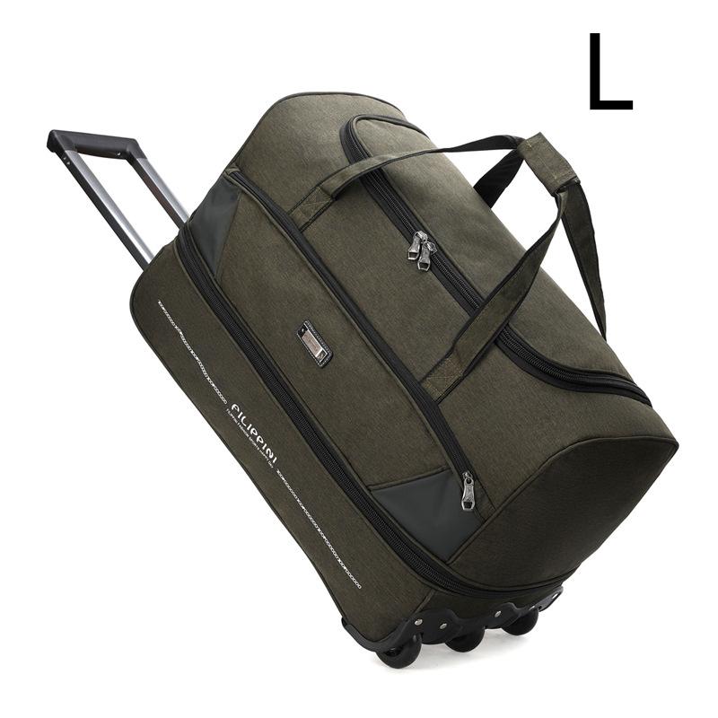 

Дорожная сумка на колесах из ткани Оксфорд Унисекс для выездных путешествий Посадочная деловая сумка Большой вместимости Складная Многофункциональная сумка для хранения L зелёный