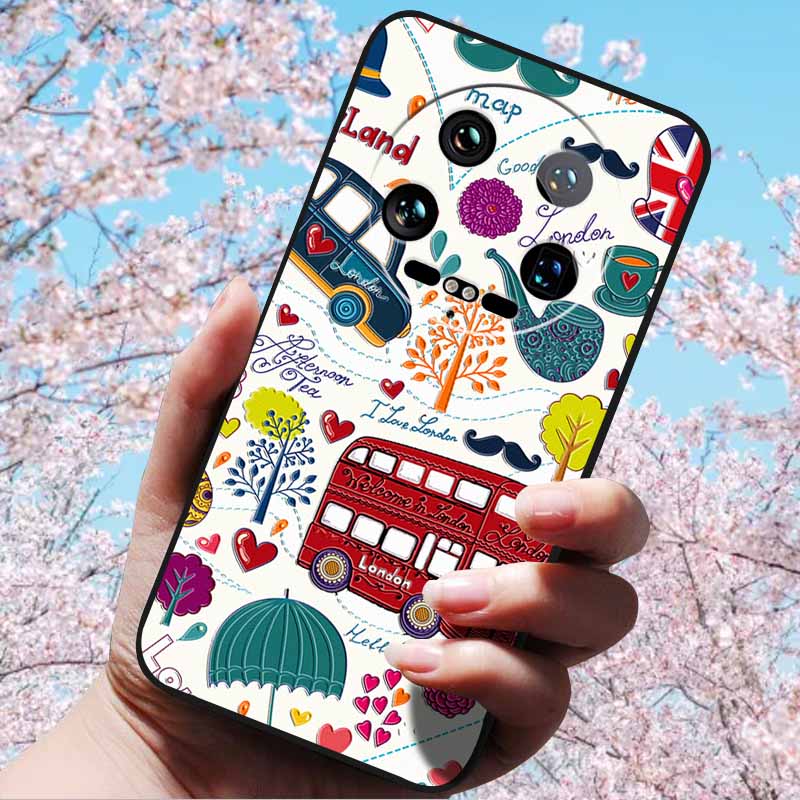 For Xiaomi 14 Ultra 5G 6.73" 14 Pro Cases Fashion 3D Retro Embossed Relief Soft TPU Siliocn Back Cover for Xiaomi 14 Capa Mi 14