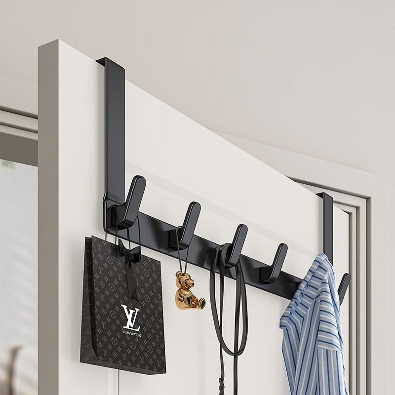 Punch-Free Aluminum 6-Hook Door & Wall Hanger