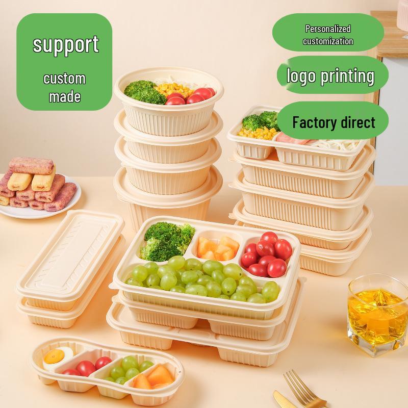 Umweltfreundliche quadratische Lunchbox aus Maisstärke - Biologisch abbaubarer, lebensmittelechter Behälter für leichte Mahlzeiten und zum Mitnehmen