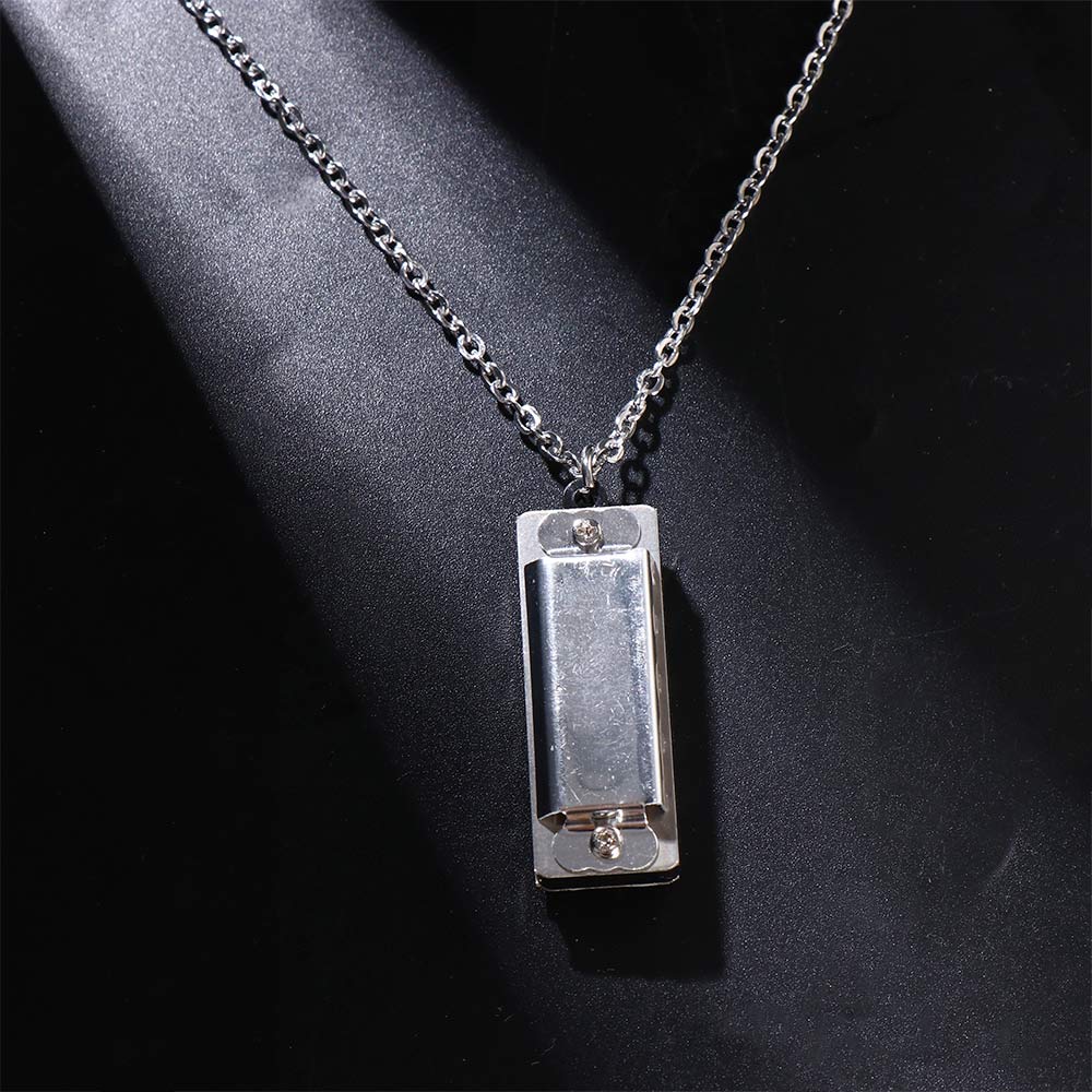 Zinc Zinc Alloy Couple Necklace Female Necklace Silver Necklace Korean Style Necklace Mini Harmonica Necklace