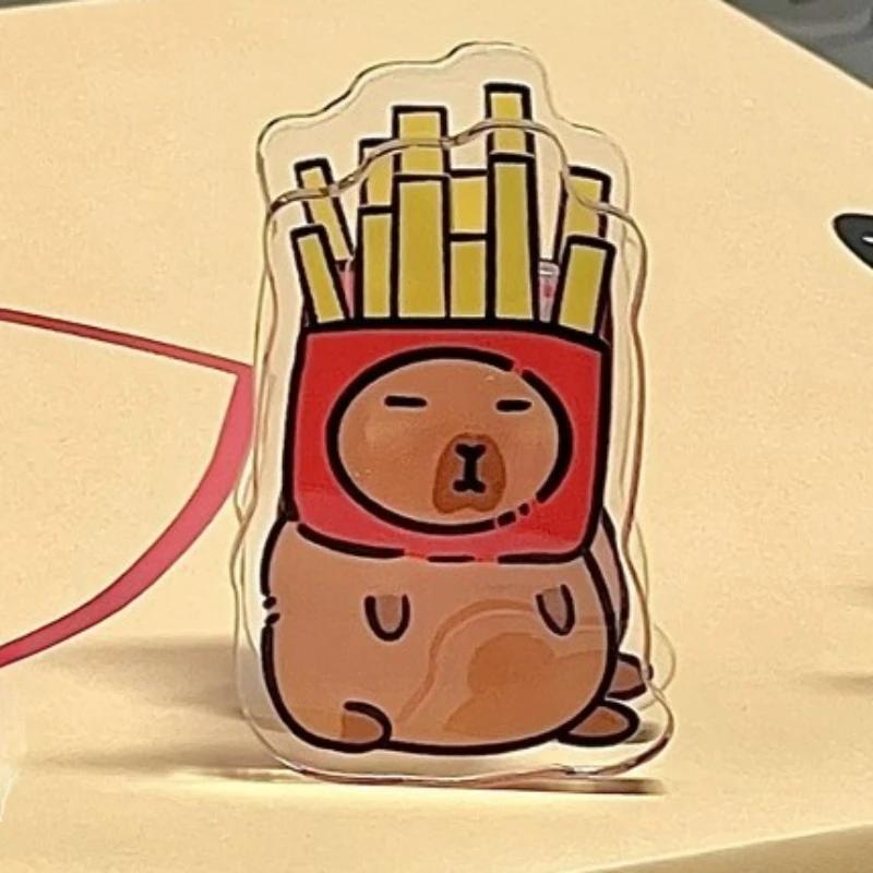 

1 шт. Новый тренд, милый мультяшный акриловый зажим с изображением капибары, креативный студенческий зажим для бумаги, зажим для закусок, офисный зажим для документов, папка для таблеток