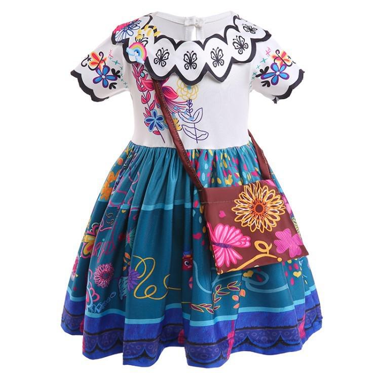 Frozen Princess Jasmine Toddler Dress - Cartoon Print, Short Sleeve
