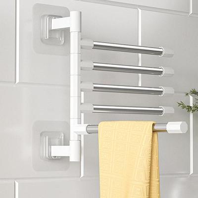 Towel Rack Multipurpose Anti-rust Durable Multi-bar Multi-Arm Bathroom Swing Towel Hanger Rotating Rack