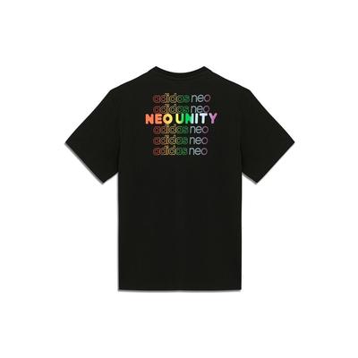 adidas T-shirt Sportiva Unisex con Stampa Logo Colorata Neo Nera H65034