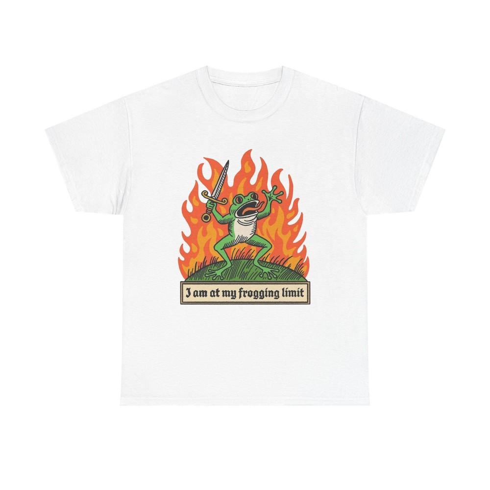 Im At My Frogging Limit Funny Graphic T Shirt Unisex Heavy Cotton Tee