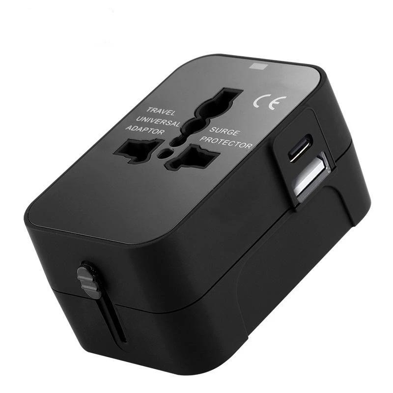 Universal Travel Ac Power Adapter With Dual Usb Ports Eu Us Uk Au Outlet Converter Socket Plug Global Conversion Charger