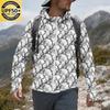 Men's Sun Jacket with Hood - Long Sleeve Raglan Camouflage Print, Casual Summer Outdoor Jacket