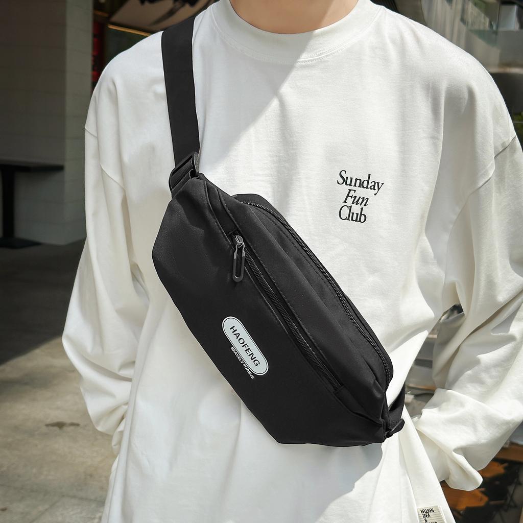 Mobile phone fanny pack trendy brand men's breast bag simple and lightweight shoulder small backpack women's leisure sports messenger bag men
