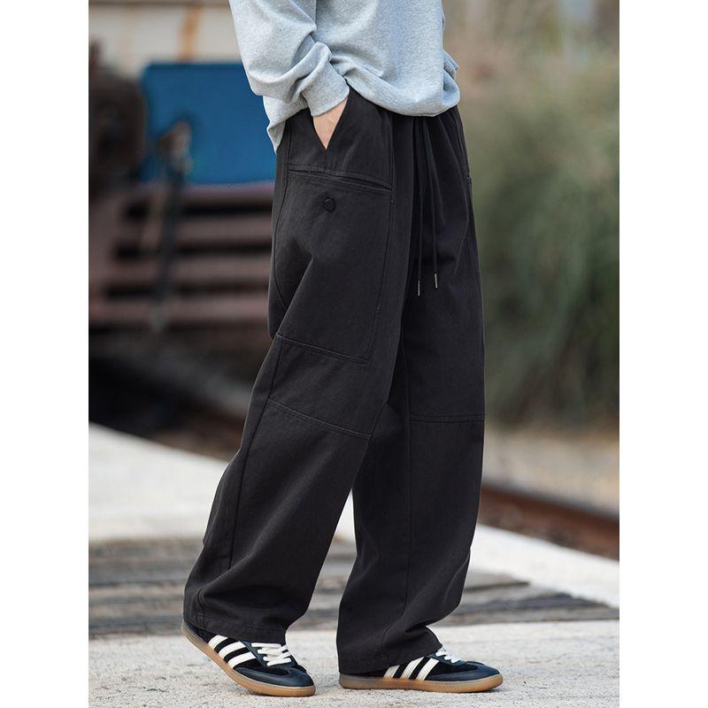 Khaki Casual Pants for Men 2025 New Spring and Summer Work Pants American Retro Straight Loose Slightly Tapered Pants