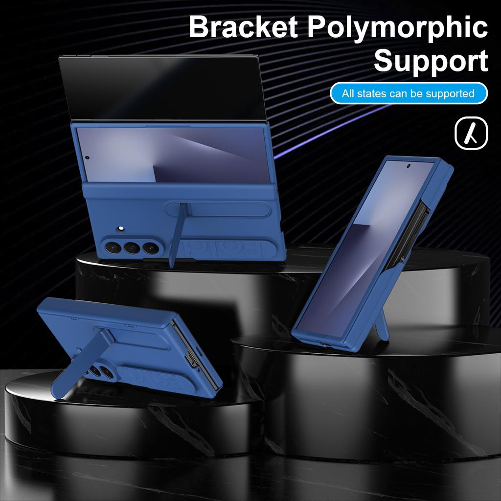 Pro pouzdro Samsung Galaxy Z TriFold 5G s tvrzeným sklem Silikonový náramek Stojánek PC kryt telefonu