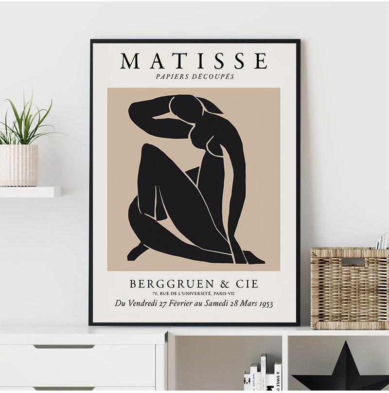 Henri Matisse Abstract Painting Minimal Illustration Wall Art Canvas Prints Vintage Beige Wall Pictures Home Decor No Frame