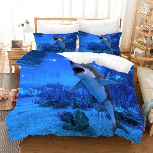 Σετ Πάπλωμα Παπλωματοθήκη Μονό Διπλό Queen King Super King Κρεβάτι Καρχαρίας Θάλασσα