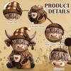 Yousheng 1/2Pcs Coffee Cup Highland Cow Figurine Coffee Bean Highland Cattle Resin Statue Sculpture Decoration Ornament Calf Lovers Gifts