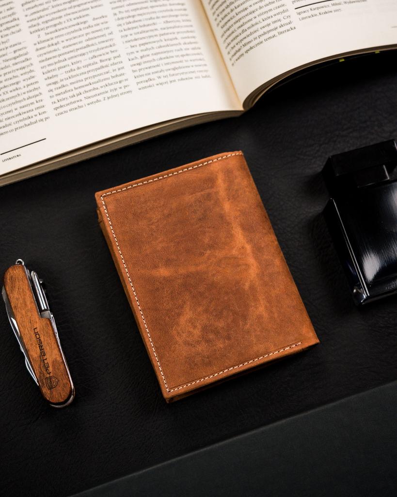 Men's Leather Wallet N4-CHM-HORSE-BL-COGNAC