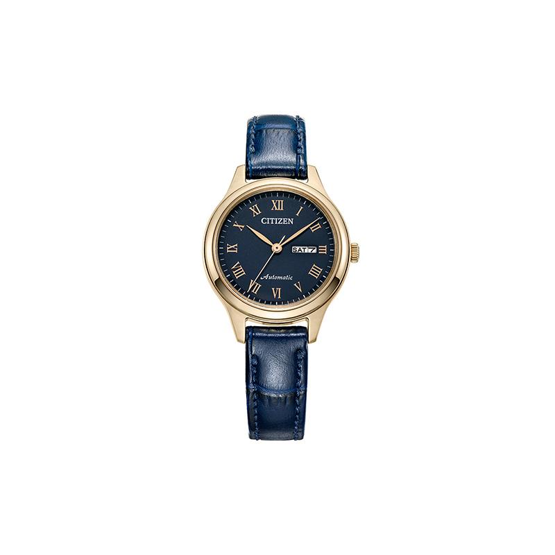 

CITIZEN Business casual transparent bottom Automatic cowhide strap women s watch blue dial PD7133-11L синій