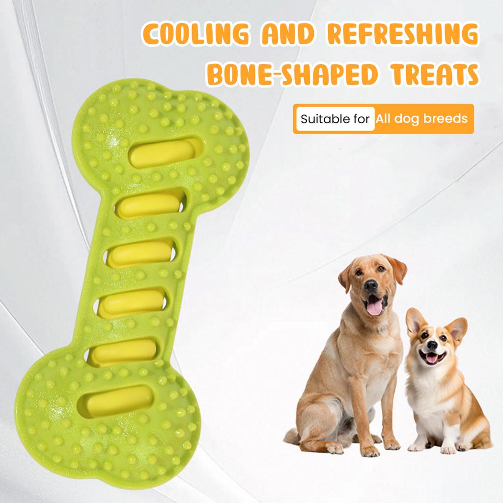 3Pcs Dog Chew Toy Squeaky Teeth Cleaning Molar Stick Textured Teething Bone Puppy Chew Toy for Medium Large Dogs