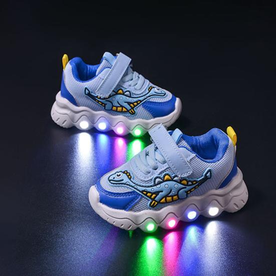 Kinder-Sportschuhe mit Dinosaurier-Motiv, atmungsaktive Mesh-Sneaker für Jungen und Mädchen, Kleinkinder, leichte Lauflernschuhe mit rutschfester Innensohle, für draußen und drinnen, für die Schule