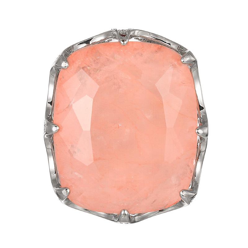 Schmuckset Halskette Ring Morgan Rosa Kostbar Fett Rechteckig Modisch Leichter Luxus Bankett Damen Accessoires