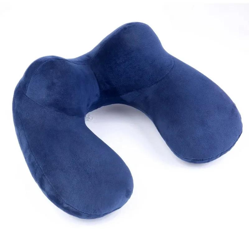 Inflatable Neck Pillow 4 Colors Comfortable Pillow for Sleep Travel Accessories for Airplane U-Shape Home Textile