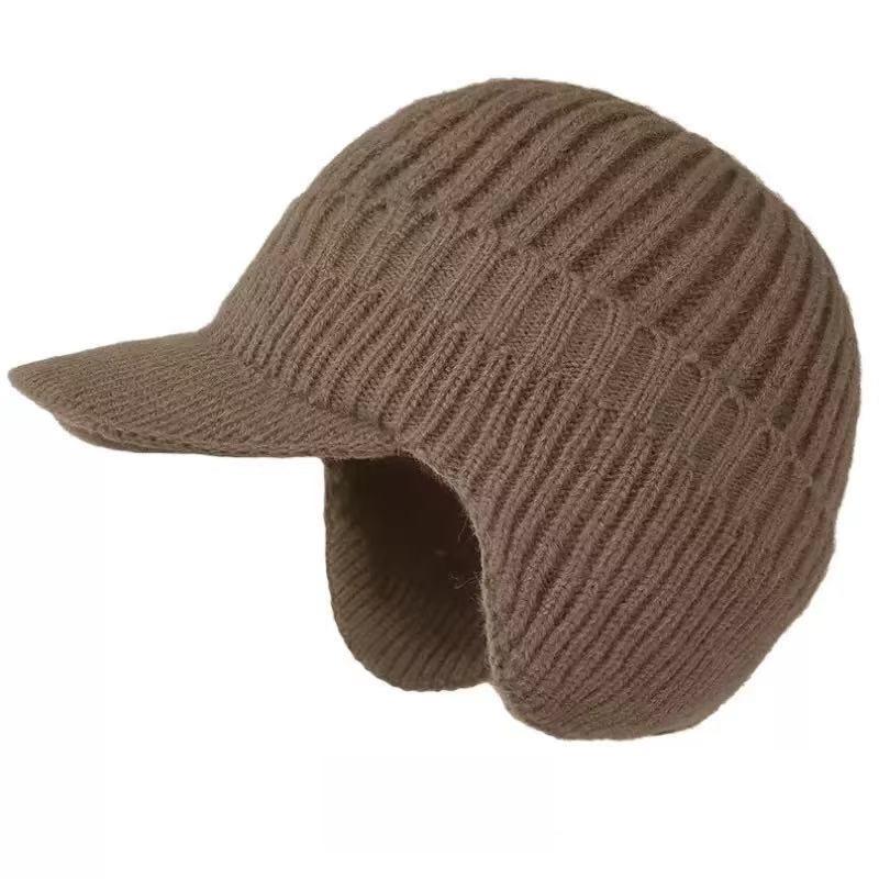 Men's Winter Ear Protection Knitted Wool Hat for Middle-aged and Elderly