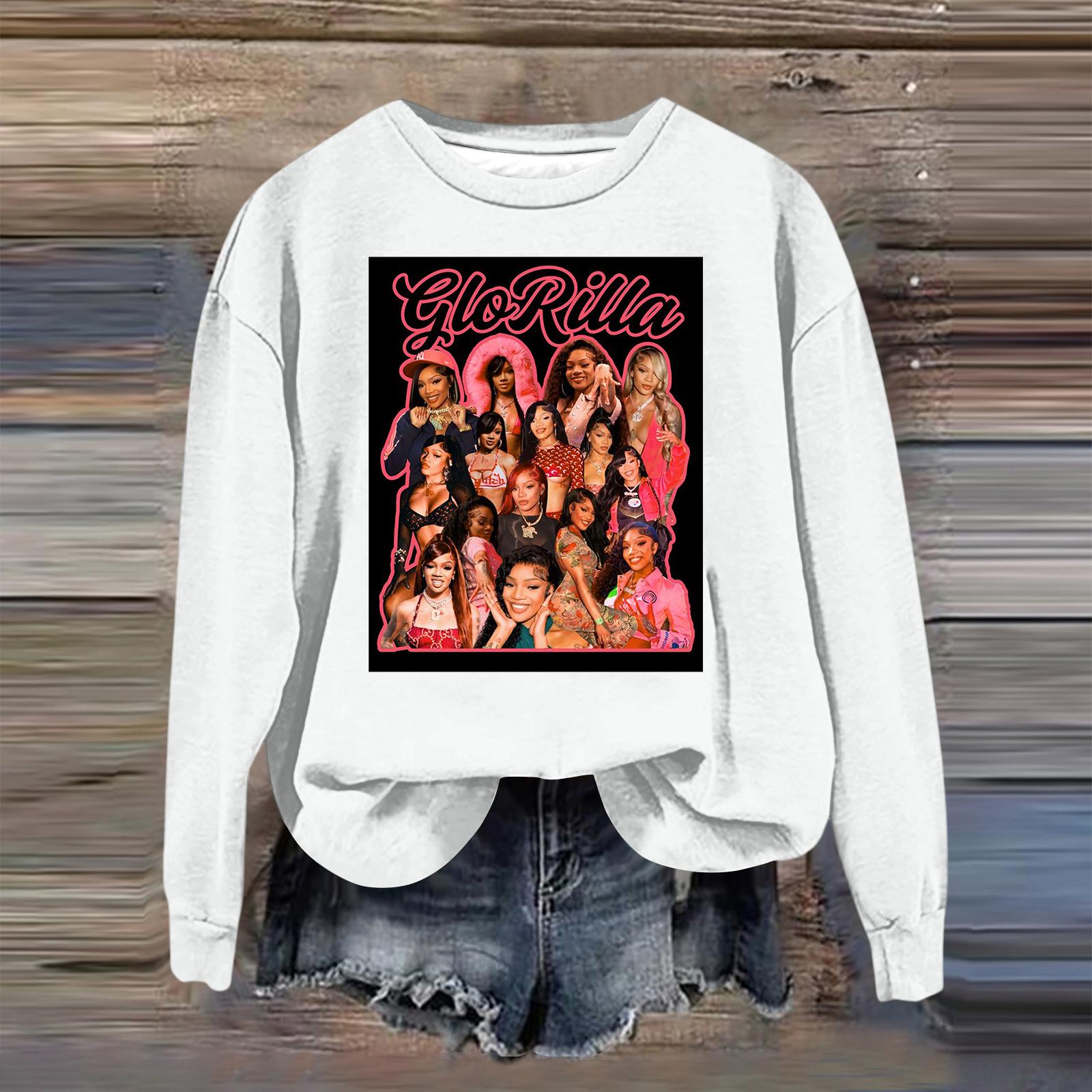 

Женская модная повседневная толстовка с длинным рукавом, свободного кроя, с принтом XL белый