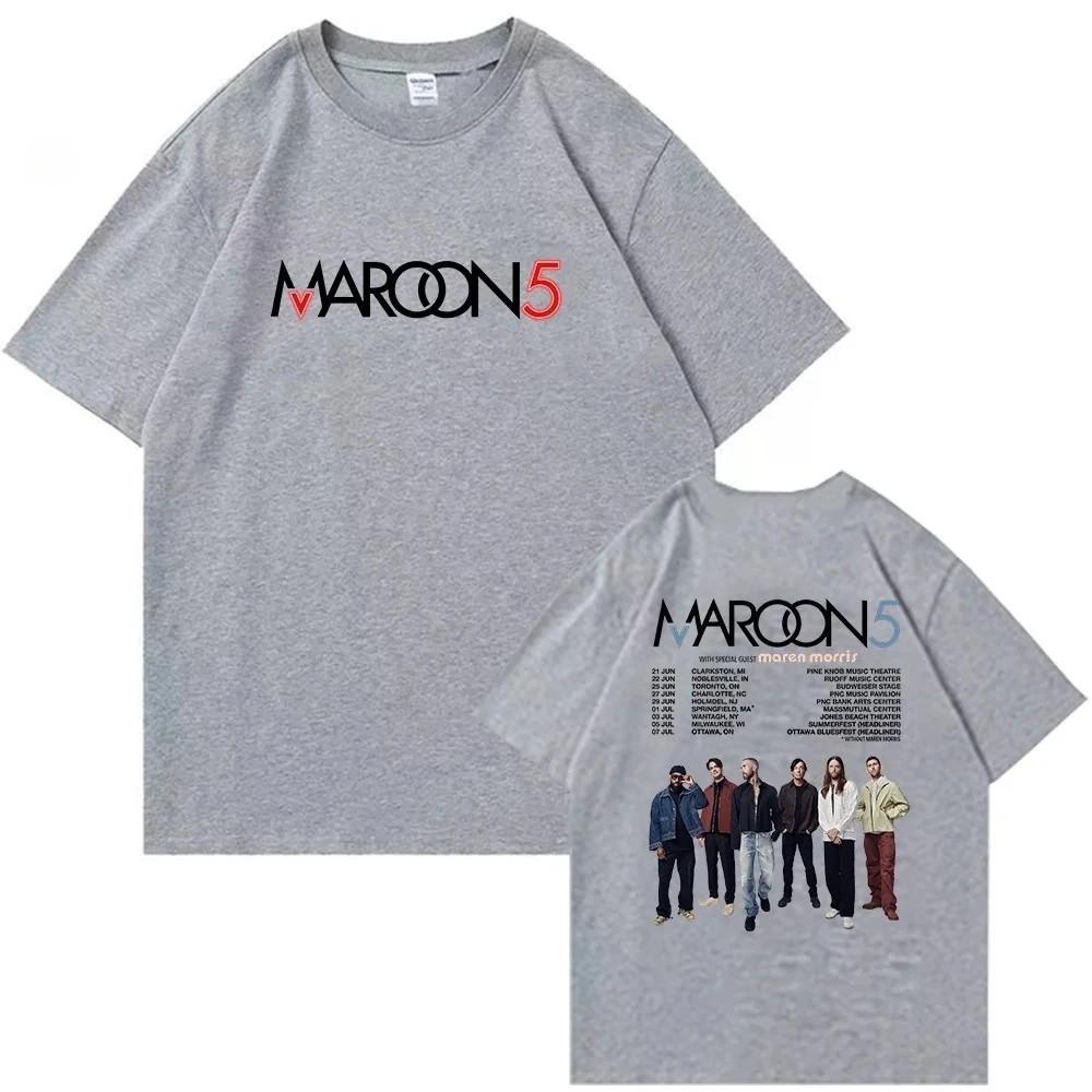 T-shirt in Cotone Maroon 5 Girocollo Manica Corta Unisex Regalo per Fan Maglietta Grafica