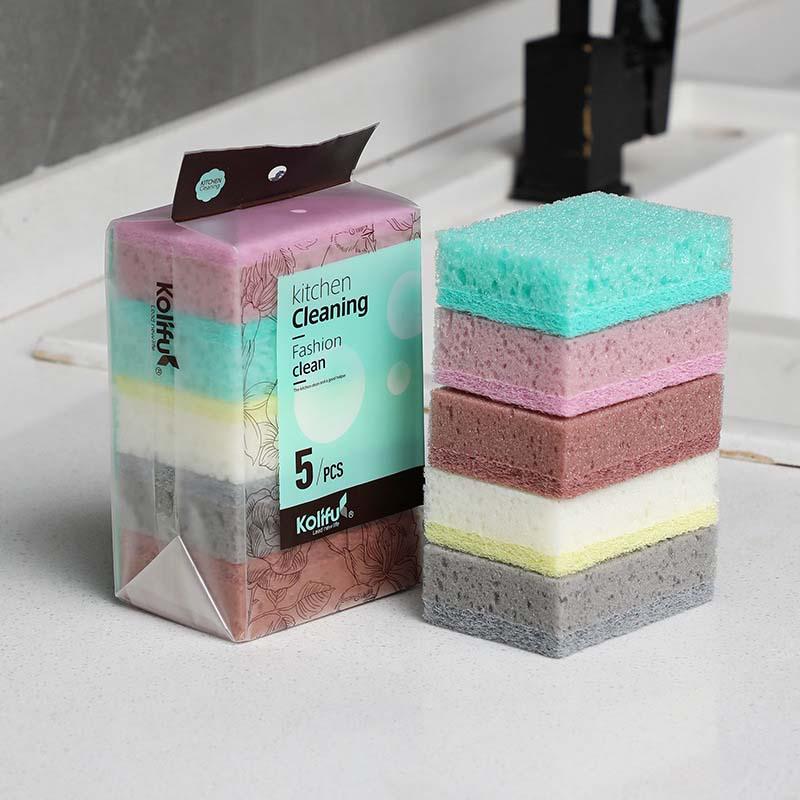 Magic Eraser Dishwashing Sponge Set - Stain Removal, Scouring Pad, Scrubber, Dishcloth, and Pot Brush.