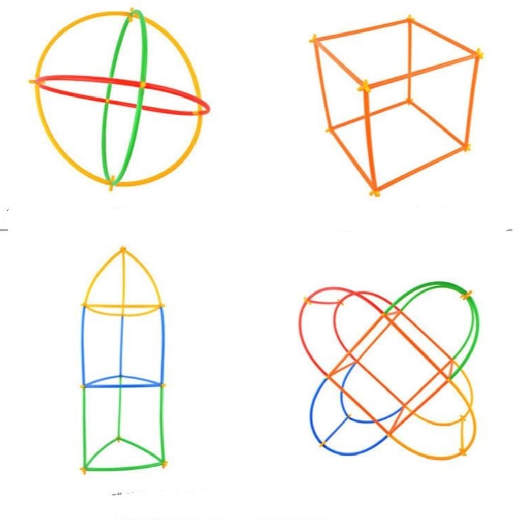 STEM Straw Builders Construction Set Large Pipe Connectors & Straws, Montessori Educational Toys for 3-10Year Olds
