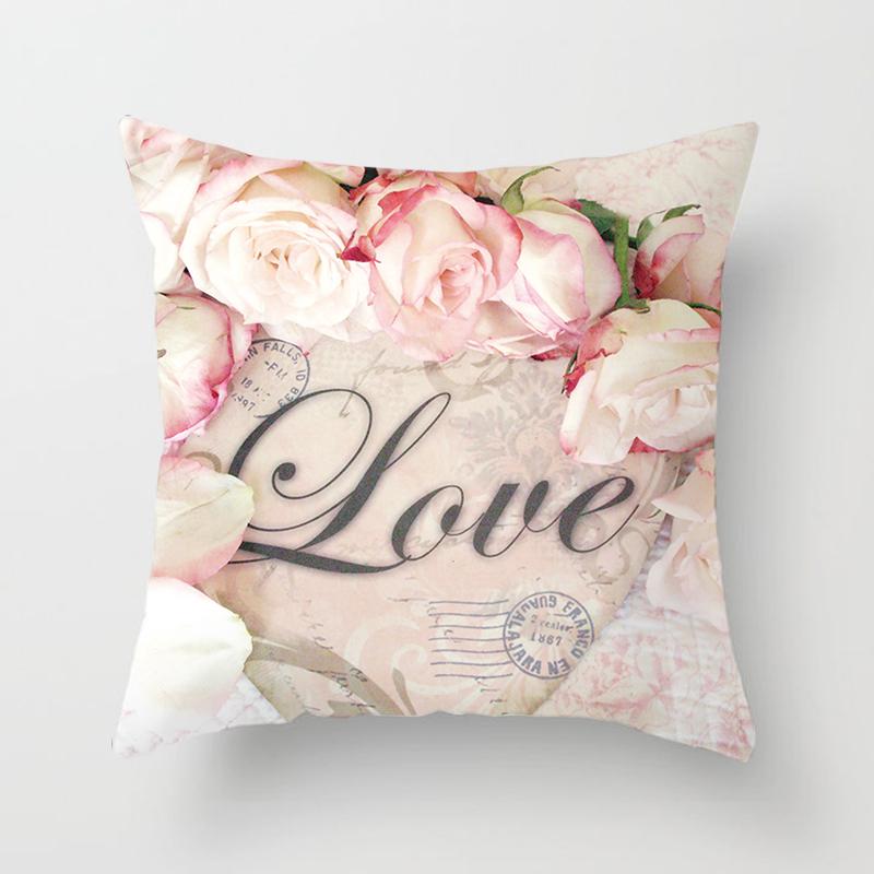 Flower Pattern Decorative Sofa Cushion Cover Pillow Pillowcase Throw Pillows Home Decor Pillowcove Pink
