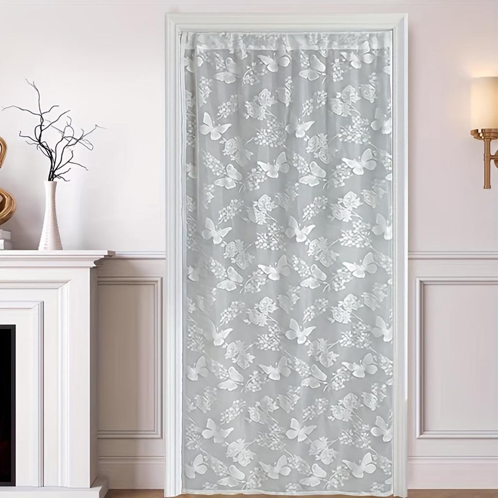 French Butterfly Curtains, High-Grade Lace Door Curtains, Bedroom Toilets, Partition Blocking Curtains, Non-Punching Polyester Installation