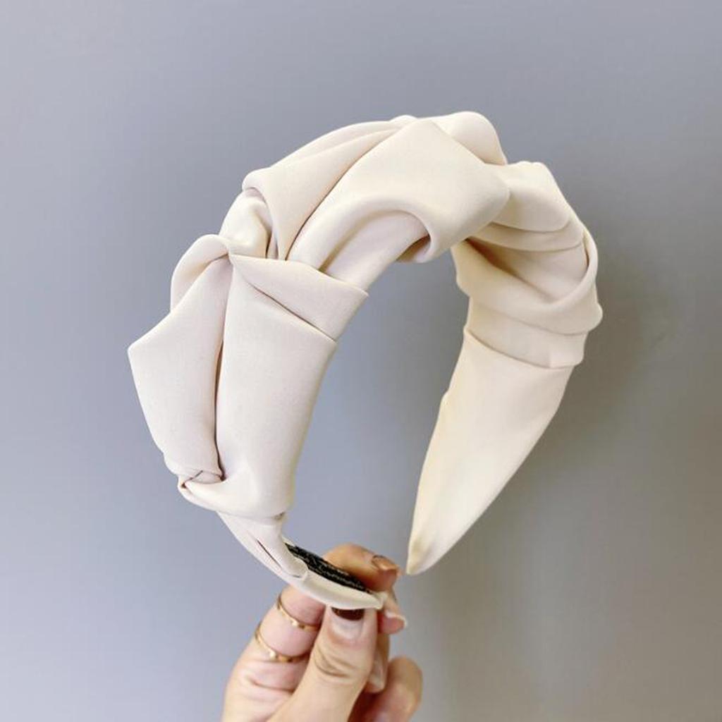 PROLY New Fashion Women Hairband Classic Wide Side Headband Flower Pleated Hairband Casual Hair Accessories Turban