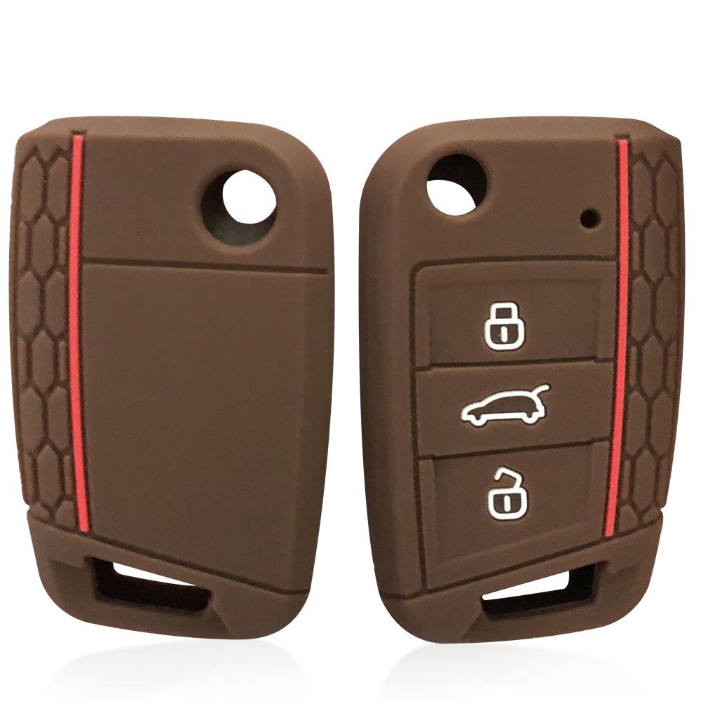 Silicone Car Accessories Key Case Cover for Volkswagen Golf 7 Tiguan Skoda Octavia A7 for Seat Ateca FR Key Holder Car-styling