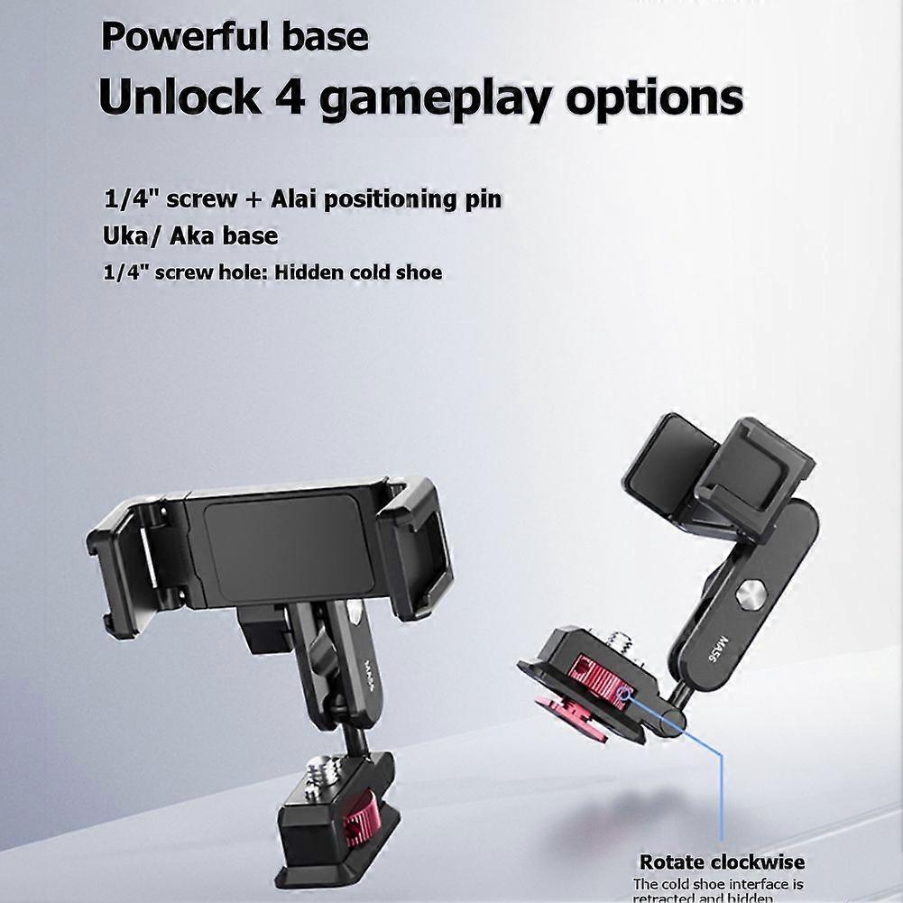 MA56 4-in-1 Phone Clamp Mount 360° Rotation Mount for Livestreaming Vlog Shots Photography Light Tripod