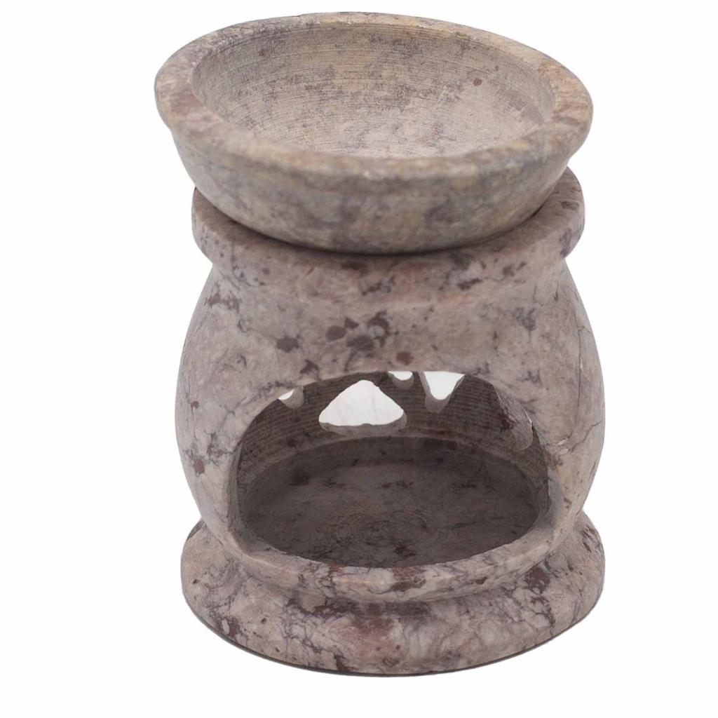Soapstone Oil Burner 8cm Three Moon Pentagon