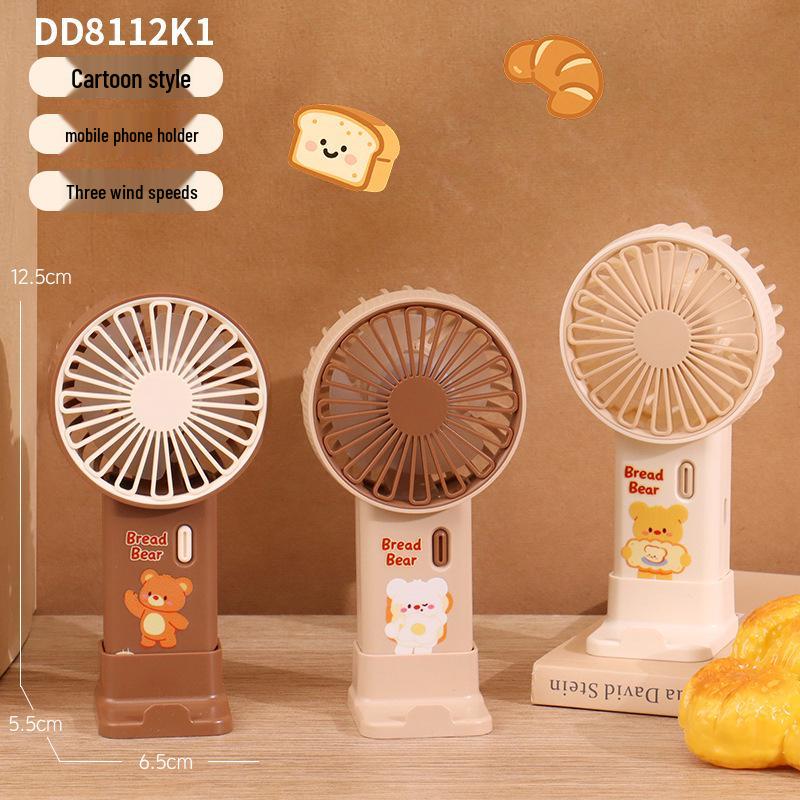 Adorable USB Rechargeable Mini Desk Fan: Silent Handheld Portable Color Box with USB Charging Cable