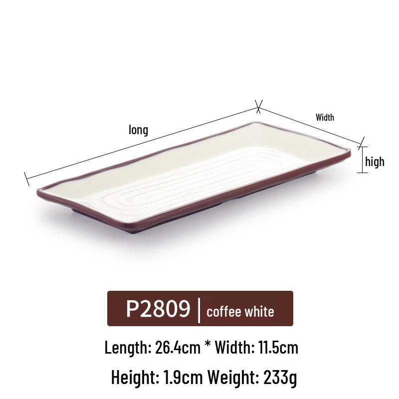 Melamine Rectangular Plate for BBQ & Side Dishes - Imitation Porcelain Tableware