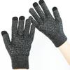 Winter Touchscreen Gloves Men Large Size Thermal Anti-Slip Cold Weather Riding Knitted Double Layer Thick Fleece Lined