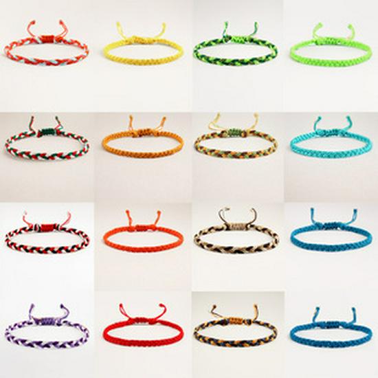 Boho-Handgefertigtes Blaues Strassstein-Böser Blick-Armband mit Rotes Nylonband