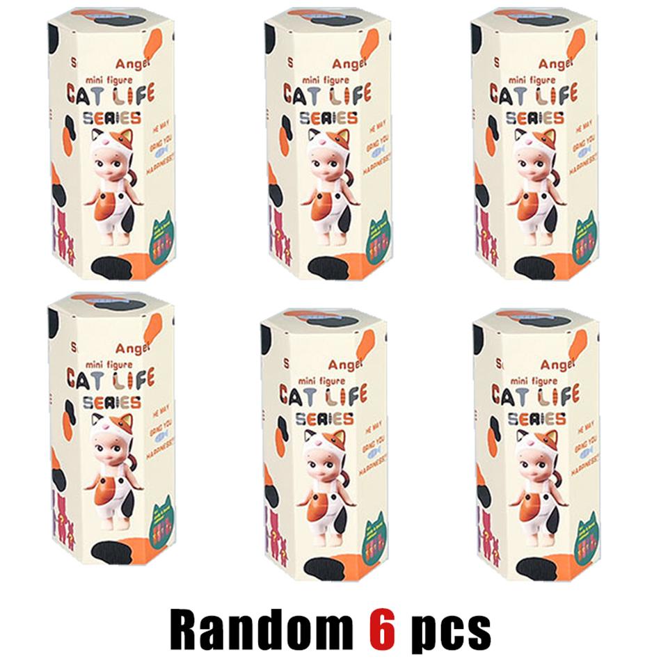 New Hipper Angel Cat Life Series Blind Box Computer Mobile Phone Decoration Ornaments Kawaii Mini Figure Anime Model