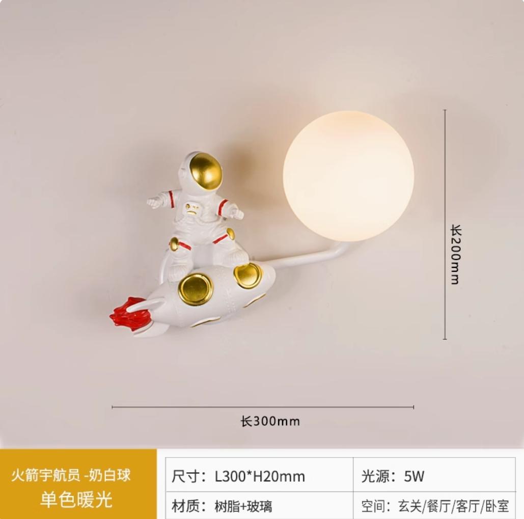 

Children s Room Wall Lamps Bedroom Bedside Astronaut Rocket Wall light Creative Cartoon TV Background Decor Eye Aisle Wall light