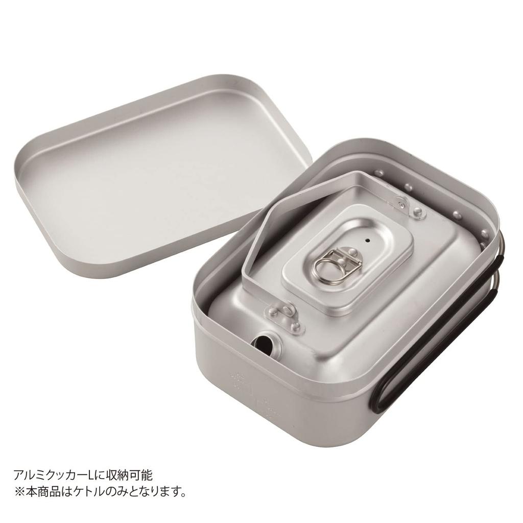 BUNDOK Aluminum Kettle Outdoor W120 X L183 X H65mm with Handle L, Use, BD-915, Lightweight, 600ml, Silver, Approx. (H125mm Raised)