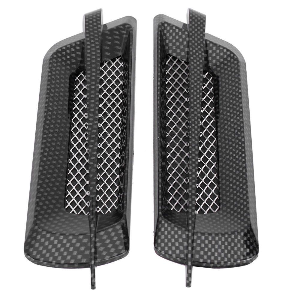 

2Pcs Auto Shark Gill Side Car Sticker Carbon Fiber Intake Grille Vent Air Flow чорний