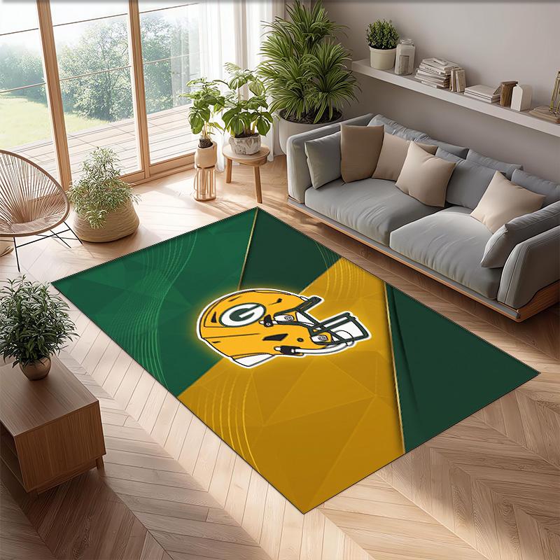 Tappeto in Velluto di Cristallo Green Bay Packers Morbido Anti?Tappetino Antiscivolo Comodo per Casa Soggiorno Camera da Letto Tappeto Decorativo