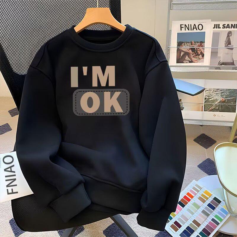 Men's Hong Kong Style Heavyweight Hoodie: Autumn/Winter Trendy Brand, Plus Velvet, Round Neck Casual Top