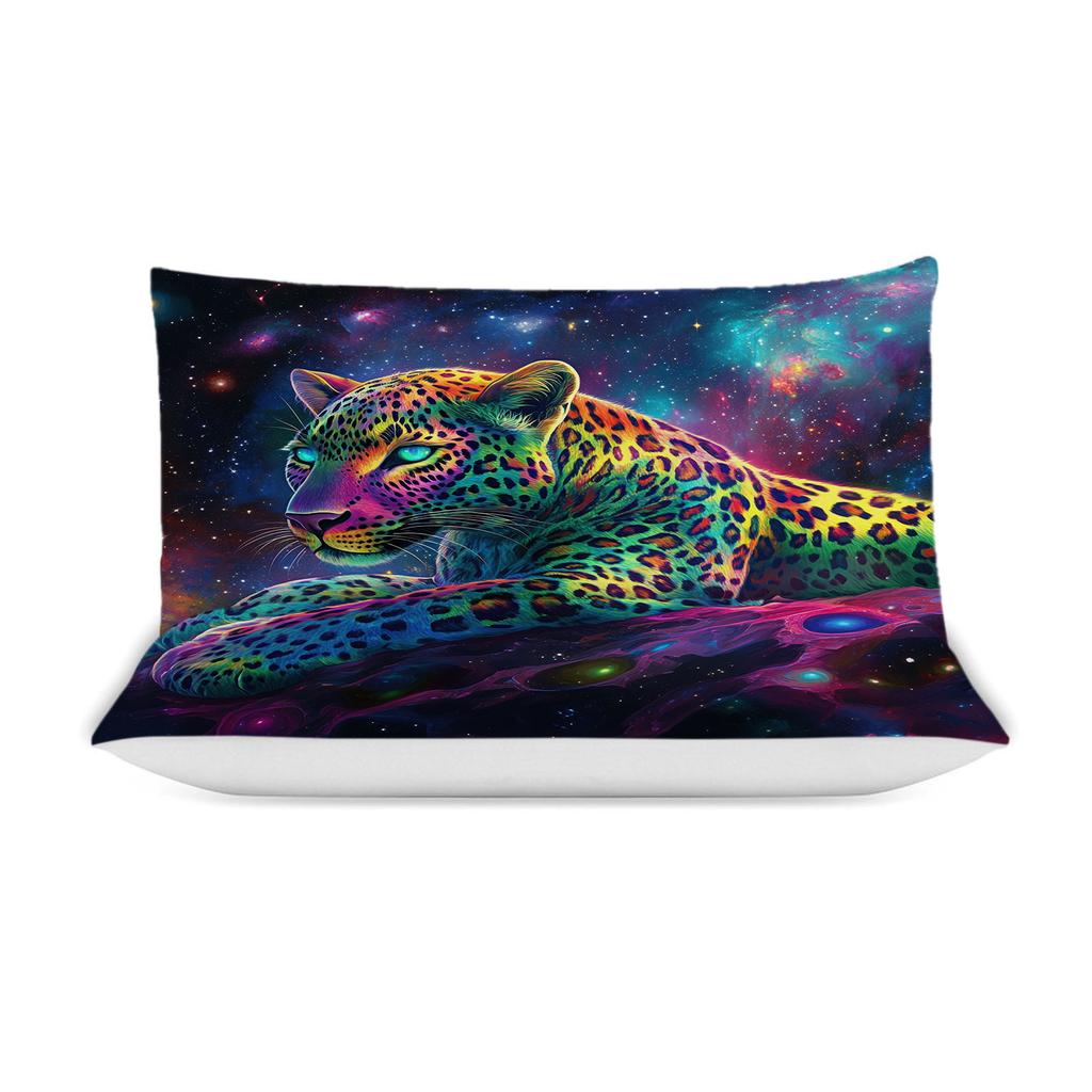 Star Cheetah Pattern Wild Shock Quilt Cover Pillowcase 3D Digital Printing Three-Piece Set