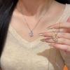 High-End Korean Zirconia Heart & Four-Leaf Clover Necklace: Versatile, Elegant Clavicle Chain for Women